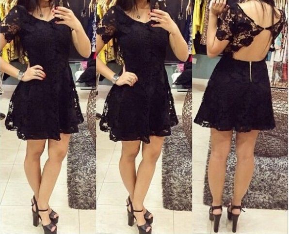 Vestido em Renda Decote nas Costas MI004