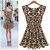 MI026 PROMOÇÃO Vestido Curto Animal Print