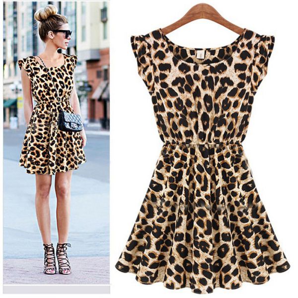 Vestido Leopardo Microfibra Casual