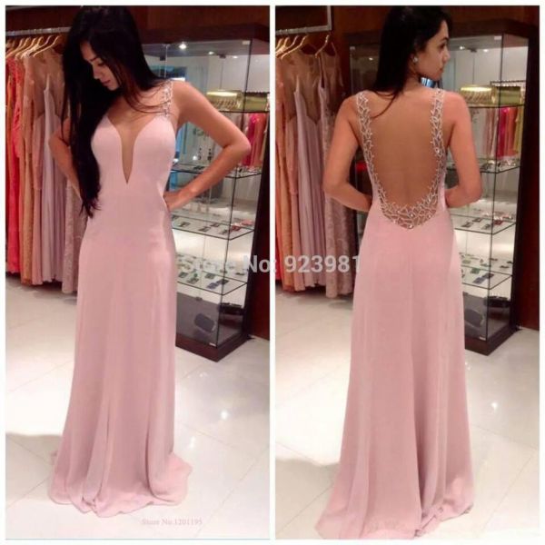 Vestido Longo Pink Open Back MI044