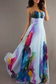 Vestido Estampado Chic Strapless Floral